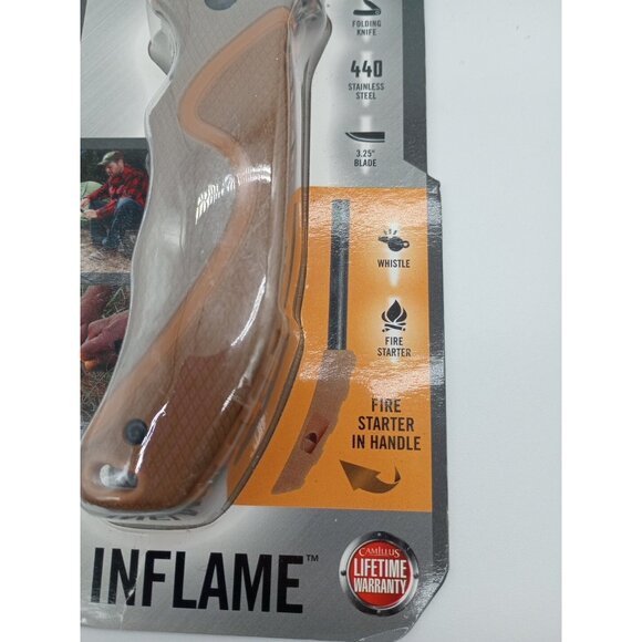 Camillus Inflame Folding Knife 3.25" Titanium 440 Steel Blade Synthetic Handle - Picture 9 of 11